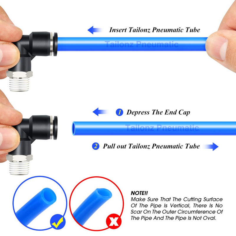 [Australia - AusPower] - TAILONZ PNEUMATIC Male Elbow 1/4 Inch Tube OD x 1/4 Inch NPT Thread Push to Connect Fittings PL-1/4-N2 (Pack of 10) 1/4''OD 1/4''NPT 