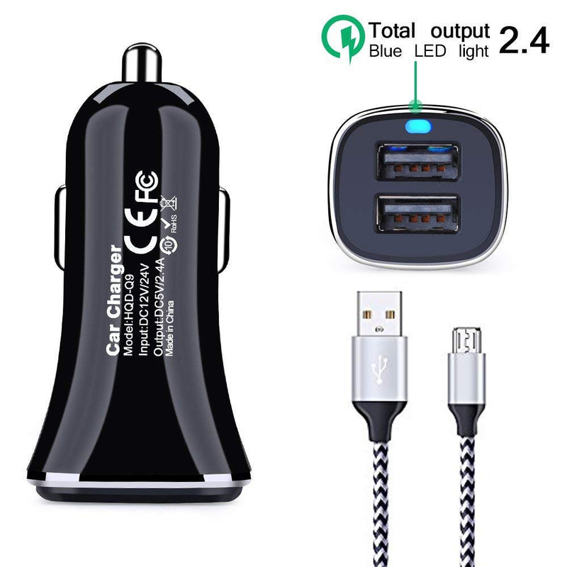 [Australia - AusPower] - Android Car Charger Fast Charging Cords Home Plug Wall Charger Adapter Micro USB Cable Compatible for Samsung Galaxy S7 S6 Edge A6 J3 J7, LG V10 G4 G3 K30 K20 Plus, Motorola Moto E4/E5/G4 Play Plus 