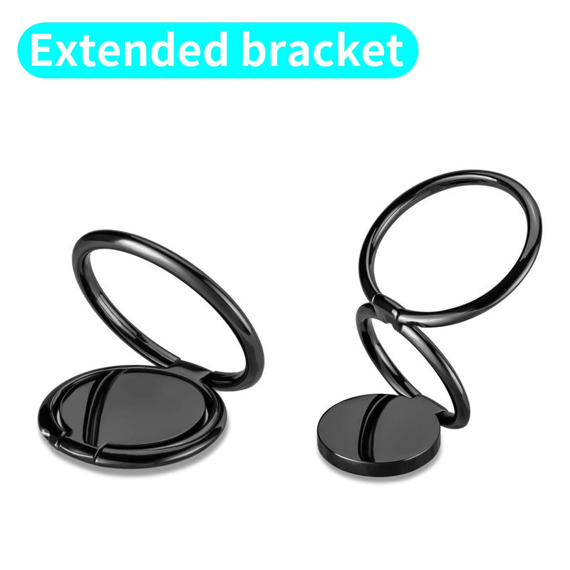 [Australia - AusPower] - Phone Finger Ring Holder Kickstand Double Expanded Ring Ultra-Thin Back Grip Foldable Cellphone Stand for iPhone iPad Smartphones Tablets Round Universal Magnetic Car Mount Support Gold 