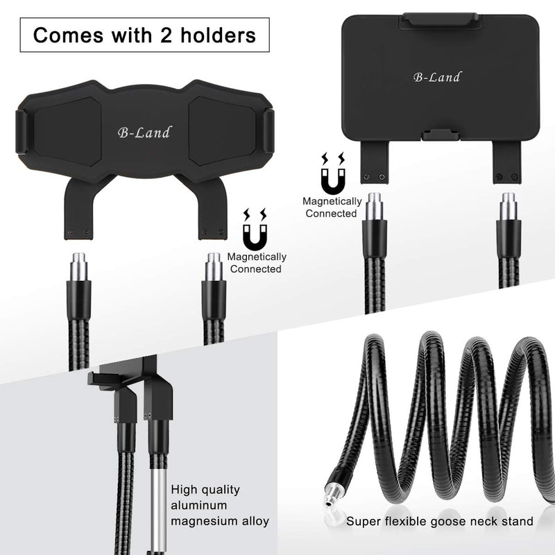 [Australia - AusPower] - B-Land Cell Phone Holder, Tablet Holder iPad Stand Universal Phone Stand, Lazy Bracket, DIY Flexible Gooseneck Mounts with Multiple Function 