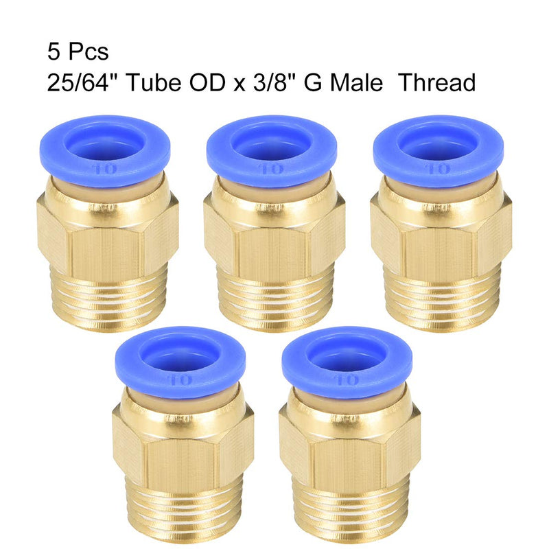 [Australia - AusPower] - uxcell Straight Pneumatic Push to Quick Connect Fittings G3/8 Male x 10mm Tube OD 5pcs 