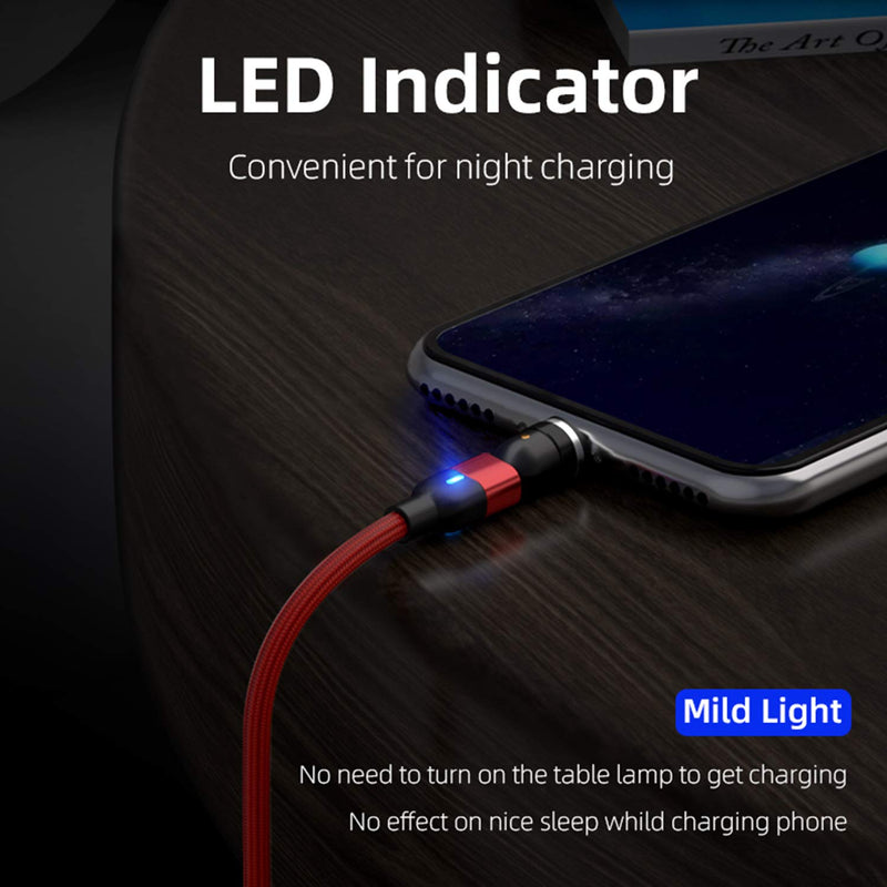 [Australia - AusPower] - 540° Rotation Magnetic Charging Cable（7-Pack, 1.6ft/3.3ft/3.3ft/6.6ft/6.6ft/10ft/10ft）Magnetic USB Cable, 3 in 1 Magnetic Phone Charger Compatible with Micro USB, Type C etc 