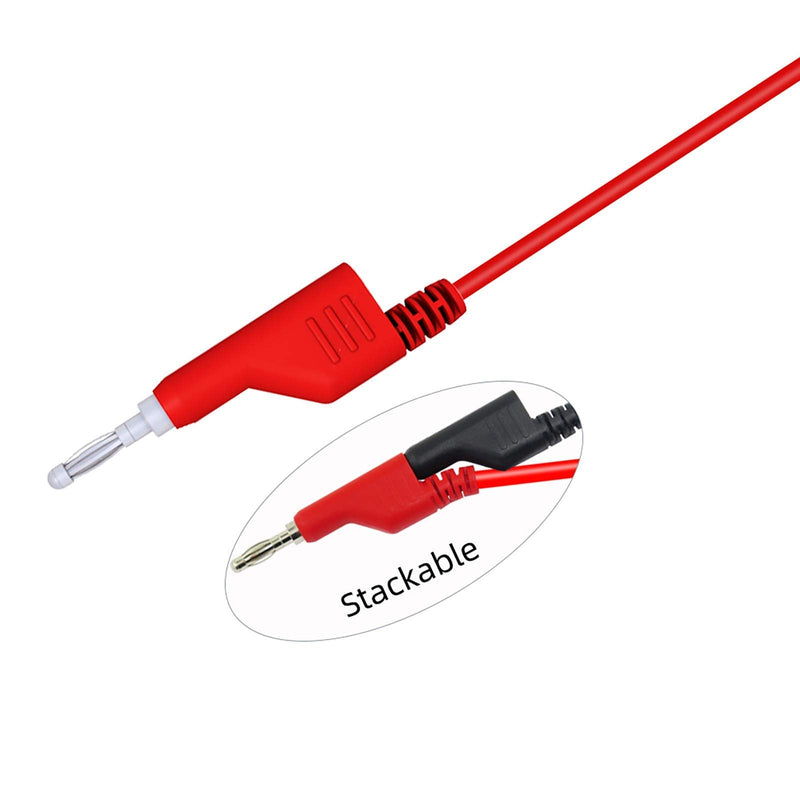[Australia - AusPower] - Goupchn 5PCS Stackable Banana to Banana Plug Test Leads Soft Electrical Test Cable Wire 3.3ft/1m for Multimeter 1000V 15A Banana Plug to Banana Plug 3.3ft/1m 