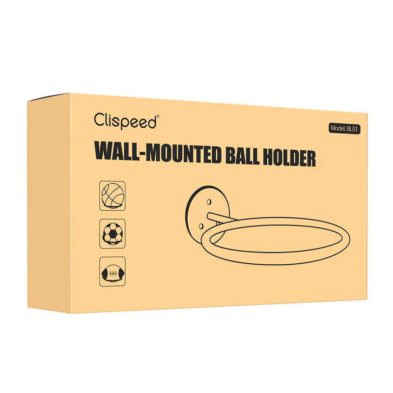 [Australia - AusPower] - CLISPEED Wall-Mounted Ball Holders Display Racks for Basketball Soccer Football Volleyball Exercise Ball (Black,2PCS) 