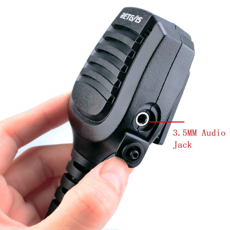 [Australia - AusPower] - Retevis Walkie Talkie Speaker Mic, Waterproof Handheld Radio Microphone with 3.5mm Jack for ICOM IC-F4011 IC-F24S IC-F12 IC-F14 IC-F21 IC-F22 Two Way Radios (1 Pack) 