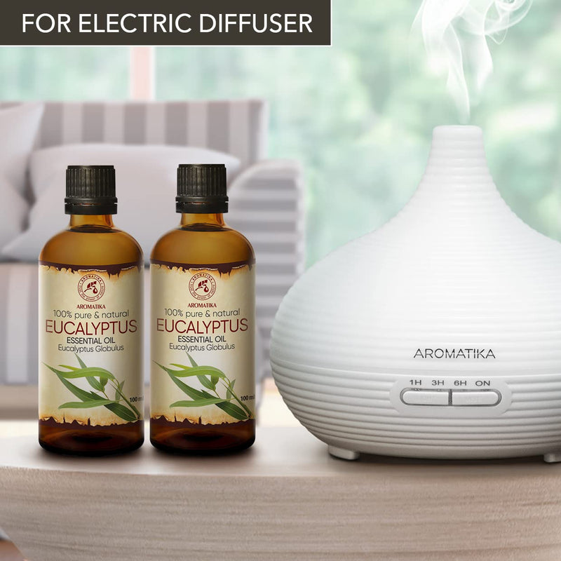 [Australia - AusPower] - Eucalyptus Essential Oil 6.8 Fl Oz - Eucalyptus Globulus - 100% Pure & Natural - Eucalyptus Essential Oils 200 ml - Good for Aromatherapy - Sauna - Beauty - Aroma Diffuser 