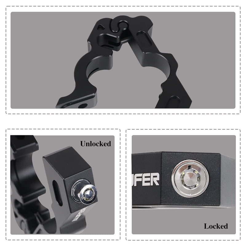 [Australia - AusPower] - AUFER Universal Heavy Duty Motorcycle Grip Handlebar Lock Throttle Lock Anti Theft Brake Lever Locking Compatible with for Motorbike Sports Bikes Scooter Mopeds ATVs (Black) Black 