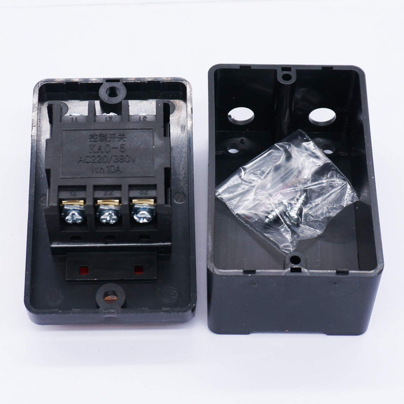 [Australia - AusPower] - TWTADE / 2Pcs Push Button Switch KAO-5 Waterproof On/Off Start Stop 10A AC 380V Pushbutton Switches KAO-10KH 