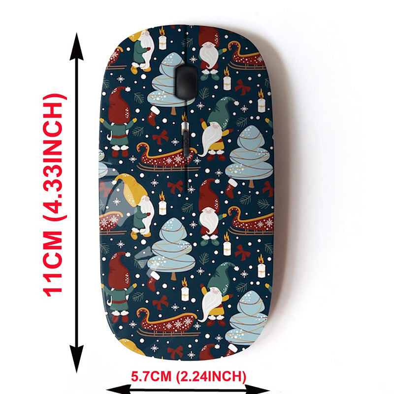 [Australia - AusPower] - 2.4G Wireless Mouse with Cute Pattern Design for All Laptops and Desktops with Nano Receiver - Gnomes Christmas Night 