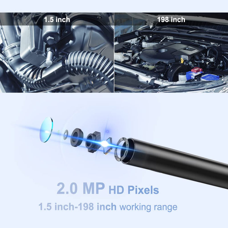 [Australia - AusPower] - 5 Inch Borescope,Maylatte 1080P HD Screen Endoscope with 6 LED Lights,10FT Semi-Rigid Cable IP67 Waterproof Inspection Camera with 32GB Card,Snake Camera for Auto Sewer Drain Pipe 10FT 