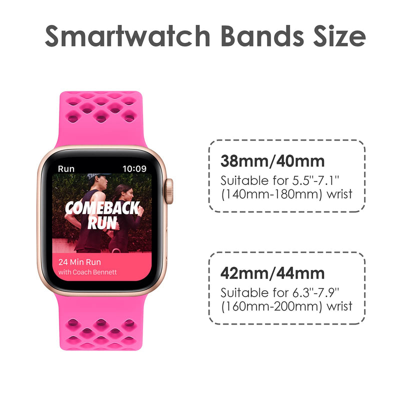 [Australia - AusPower] - Upgrade Band Expert Compatible with Apple Watch Bands 38mm 40mm 41mm for Women Men-3 Pack Soft Silicone Waterproof Sport Replacement Smart Watch Strap with Breathable Holes for iWatch SE Series 7 6 5 4 3 2 1 White/Pink Sand/Rose 38mm/40mm/41mm 