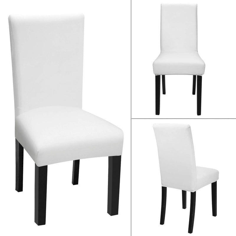 [Australia - AusPower] - Fuloon 4 Pack Super Fit Stretch Removable Washable Short Dining Chair Protector Cover Seat Slipcover for Hotel,Dining Room,Ceremony,Banquet Wedding Party White 