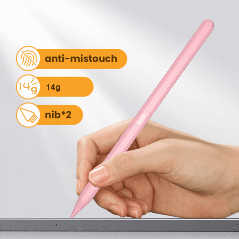 [Australia - AusPower] - Stylus Pencil for Apple iPad Pro (2022) 12.9/11, iPad Air 5th 4th &3rd Generation, iPad Pro 4th & 3rd Generation 12.9/11, iPad 9th/8th/7th, iPad Mini 6 Compatible with 2018-2022 Apple iPads (﻿Pink) ﻿Pink 