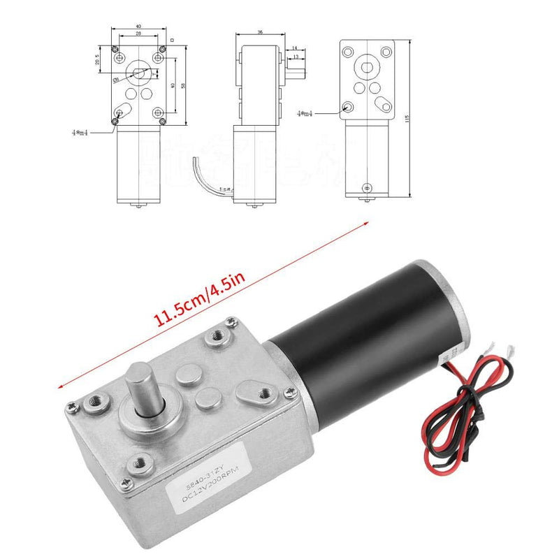 [Australia - AusPower] - DC 12V 200RPM Worm Gear Motor, 8mm Female Shaft High Torque Turbine Reducer 