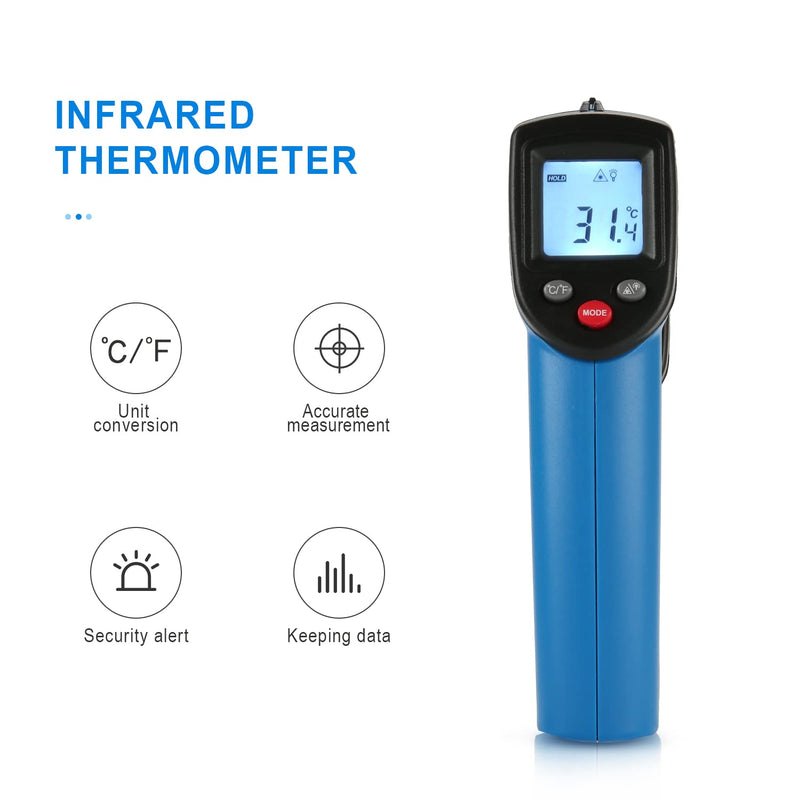 [Australia - AusPower] - BENETECH Infrared Thermometer Gun, -58°F~752°F (-50°C~400°C) Non-Contact Digital Laser IR Temperature Gun,for Cooking,Pizza Oven,BBQ, Candy & Engine-Laser Surface Temp Reader , Not for Humans GM321 