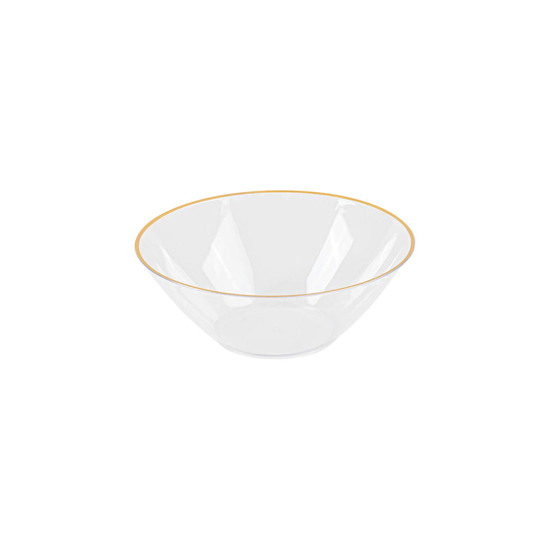 [Australia - AusPower] - [6 OZ 40 Count] Clear Plastic Organic Design Party Dessert bowls With Gold Rim Premium heavyweight Elegant Disposable Tableware Dishes 6 OUNCE BOWLS 