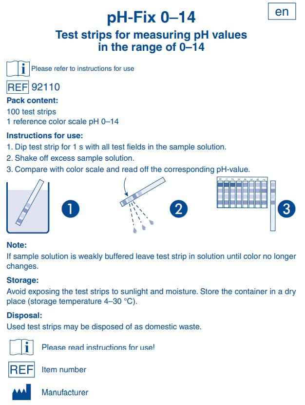[Australia - AusPower] - Macherey-Nagel, 92110, pH-Fix 0.0-14.0, 100 Strips/pk 