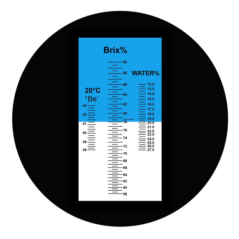 [Australia - AusPower] - Honey Moisture 58~90% Brix Refractometer with ATC, Handheld High Measuring Range Sugar Content, Honey, Jelly, Jam and Syrup Black 