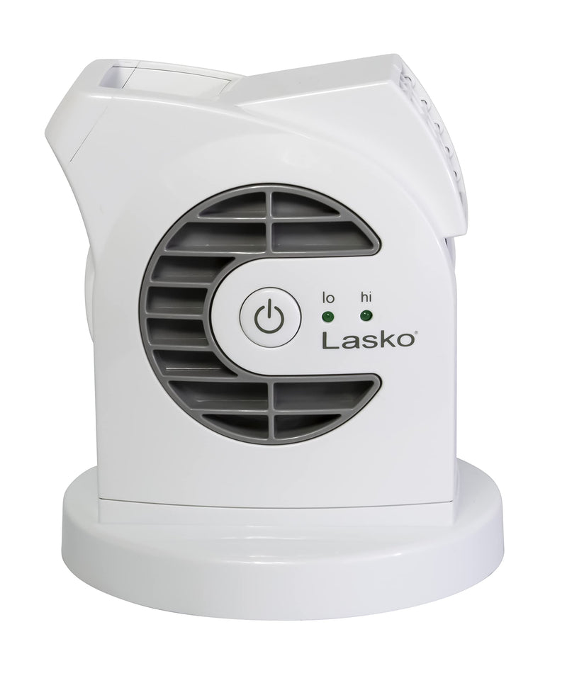 [Australia - AusPower] - Lasko MyCool D300 Mini USB Desk Fan with 40in. USB Cable and Bonus AC Adapter – Small Quiet Portable Personal 2-Speed Fans for Staying Cool at Home, Work, Office, Dorm, Car, and Travel, White 