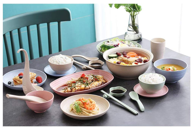 [Australia - AusPower] - Greenandlife Lightweight Wheat Straw Plates - 4Pack Unbreakable Dishes and Plates Sets Non-toxin, Dishwasher & Microwave Safe BPA free and Healthy for Kids Children Toddler & Adult (7.87'') Medium 