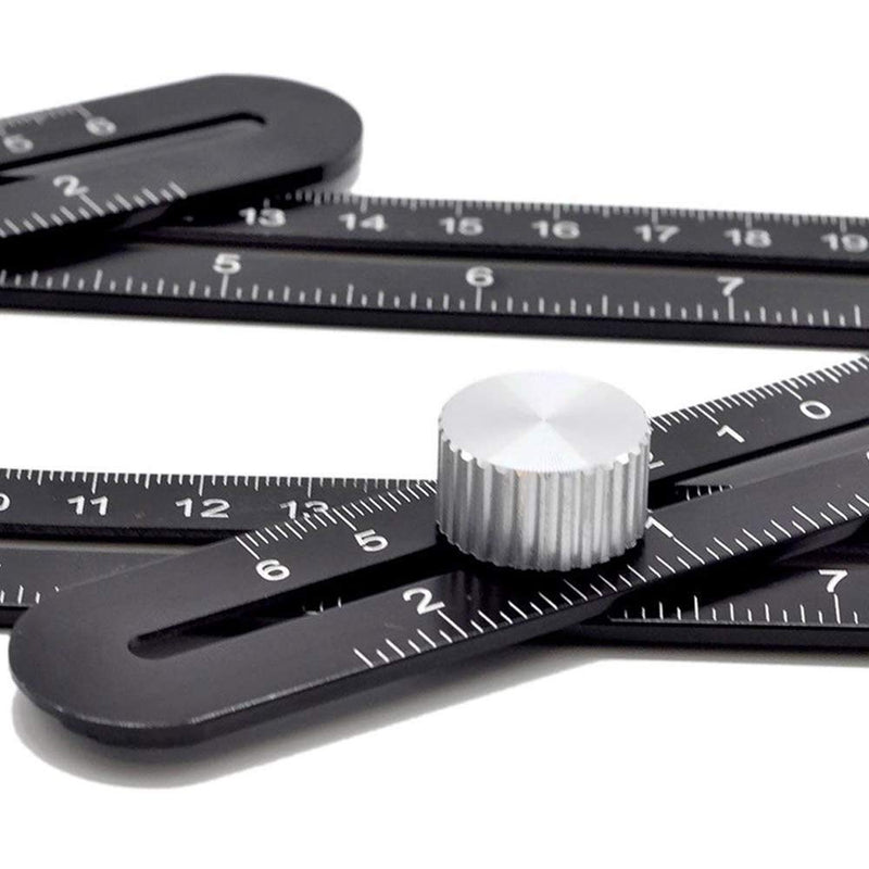 [Australia - AusPower] - Six-Sided Aluminum Alloy Angle Measuring Tool, Angle Ruler Template Template Tool Full Metal Measuring Rules Layout Tool for Handymen Builders DIY Carpenters Craftsmen 