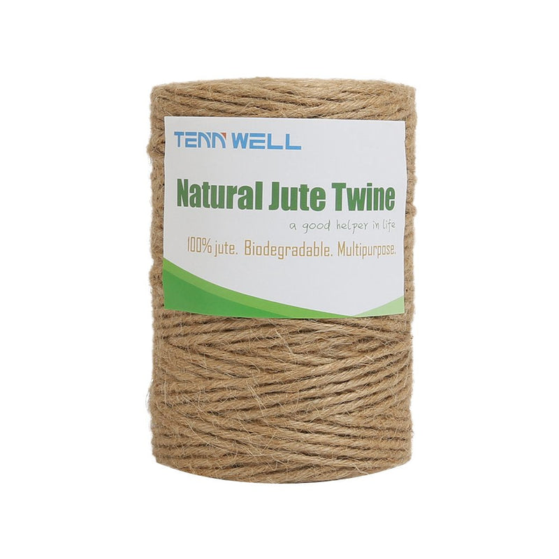 [Australia - AusPower] - Tenn Well Natural Jute Twine, 300Feet 2.32mm 6Ply Craft Jute Rope Heavy Duty Packing String for Gift Wrapping, Crafting and Gardening 1PC/300 Feet 