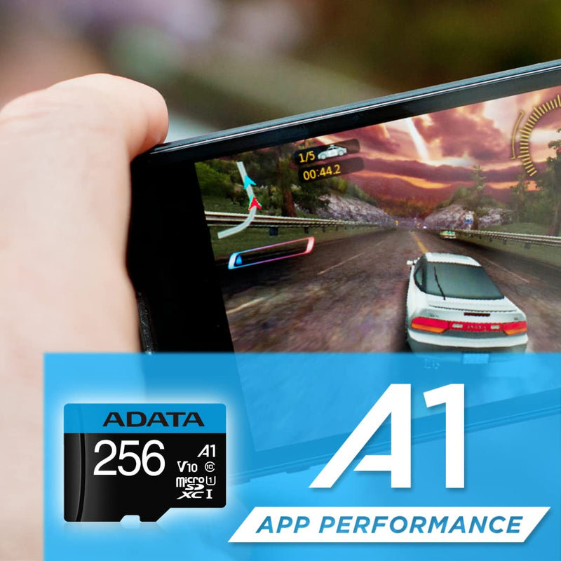 [Australia - AusPower] - ADATA Premier 256GB MicroSDHC/SDXC UHS-I Class 10 V10 A1 Memory Card with Adapter Read up to 100 MB/s (AUSDX256GUICL10A1-RA1) 