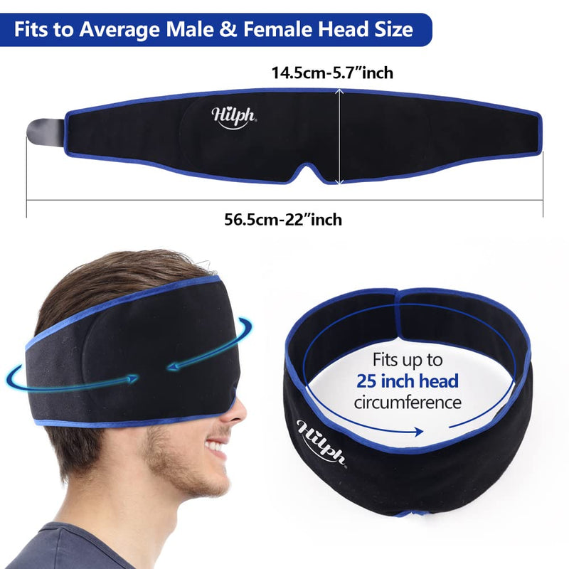 [Australia - AusPower] - Hilph Head Ice Pack for Migraine Ice Head Wrap, Reusable Migraine Headache Relief Hat Cold Compress Migraine Ice Pack for Headaches, Puffy Eyes, Chemo Surgery, Sinus and Stress Relief -Black B-black 