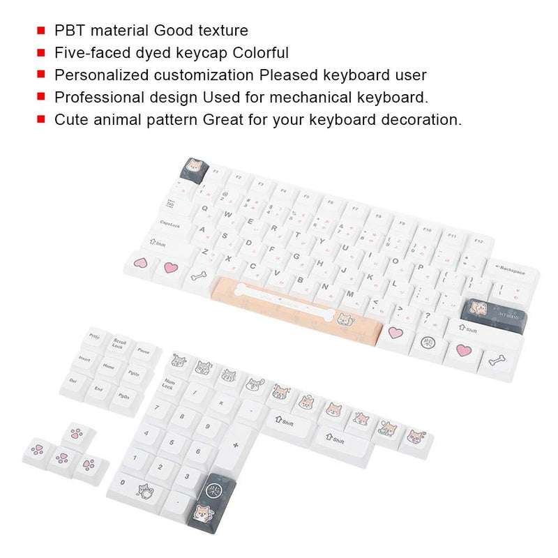 [Australia - AusPower] - Richer-R Keyboard Keycaps,116PCs Keycaps Full Set PBT Mechanical Keyboard Accessory Computer Parts Five-Faced Dyed, PBT Material Mechanical Keyboard Keycap(Shiba-Inu) 
