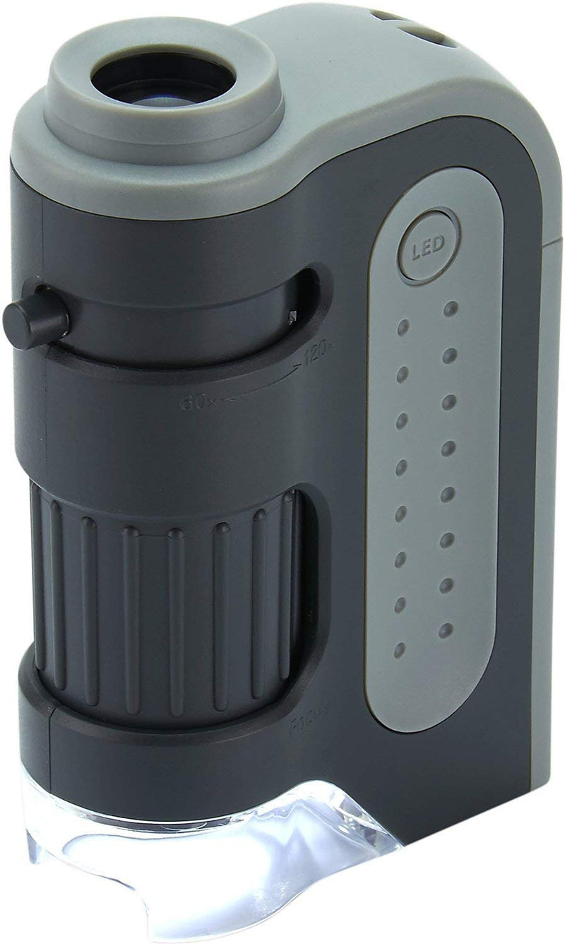 [Australia - AusPower] - Carson MicroBrite Plus 60x-120x LED Lighted Pocket Microscope & MicroFlip 100x-250x LED Lighted Pocket Microscope with Flip Down Slide Base, Smartphone Adapter Clip, and UV Flashlight 