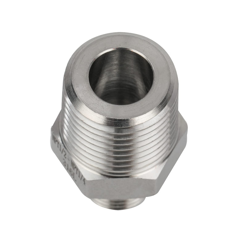 [Australia - AusPower] - Metalwork Stainless Steel 316 Forged Pipe Fitting Reducing Hex Nipple 1/2" NPT Male x 3/8" NPT Male 2000psi (1 Pc) 1/2" Mnpt x 3/8" Mnpt Reducing Nipple 