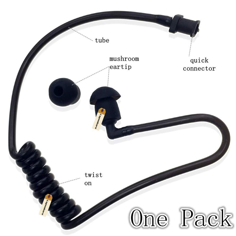 [Australia - AusPower] - Replacement Coil Audio Tube, Lsgoodcare 10Pcs Twist On Acoustic Tube Replacement Black with Mushroom Earbuds Eartips Compatible for Motorola Midland Kenwood Two Way Radio Surveillance Headset Earpiece 