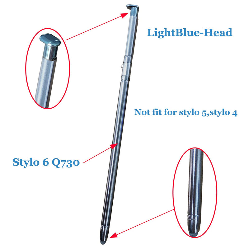 [Australia - AusPower] - 3 Pcs Light Blue Holographic LCD Touch Screen Stylus Pen Replacement Parts for LG Stylo 6 Q730 All Versions with 1 X C-Type Adapter 
