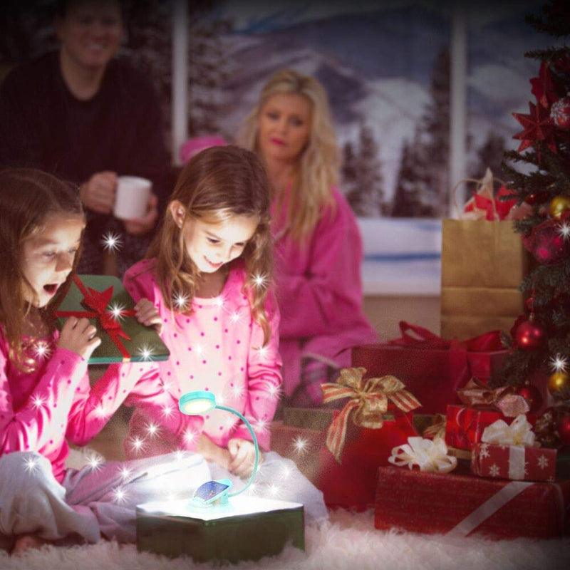 [Australia - AusPower] - Vekkia Cute Rechargeable 7 LED Eye-Care Book Light, Clip on Reading Lights for Reading in Bed, 3 Levels, 1.8oz Super Light Weight, Up to 40 Hours Reading. Great Gift for Kids & Readers (Blue) Blue 