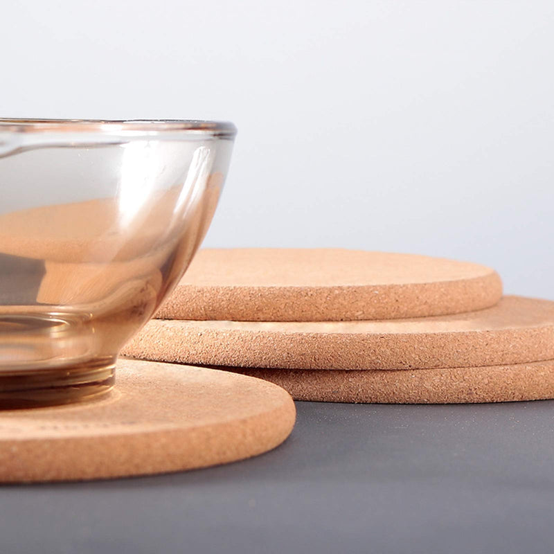 [Australia - AusPower] - CRCHOM 4 Pack Cork Trivet Set 8" Diameter x 0.4" Thick Round Cork Hot Pads for Dishes, Pots, Pans and Plants 
