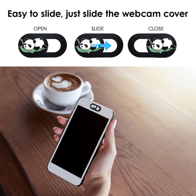 [Australia - AusPower] - Webcam Cover Slide Cute Pattern Web Camera Cover 0.02-Inch Ultra-Thin Fits for Laptop MacBook Pro iMac Air Computer Smartphones Tablets Protect Your Privacy and Security (Panda-3Pack) Panda 