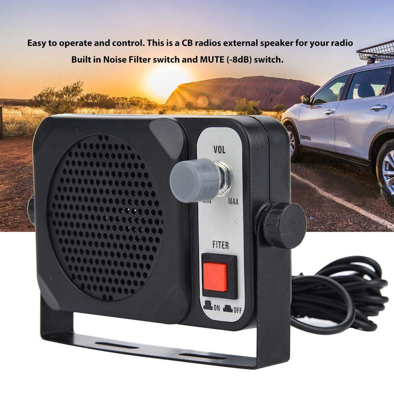 [Australia - AusPower] - Richer-R External Speaker,Mini Walkie Talkie Car Mobile Radio External Speaker for Motorola YAESU Two Way Radio,Compact External Speaker with Built in Noise Filter Switch 