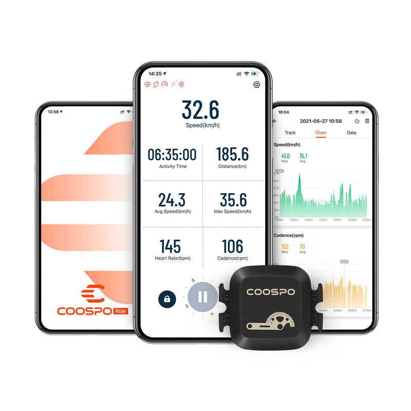 [Australia - AusPower] - CooSpo Cadence and Speed Sensor, Bluetooth ANT+ Cycling Cadence Sensor Bike Speed Sensor, Wireless RPM Bicycle Cadence Sensor for Bike Computer/Rouvy/Zwift/Openrider/Peloton/Wahoo/CooSporide 