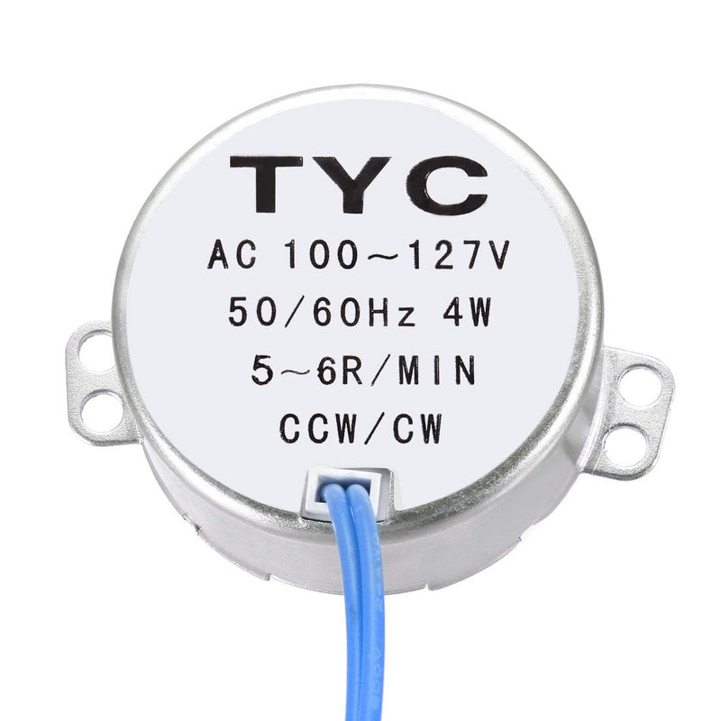 [Australia - AusPower] - uxcell Synchronous Motor AC 100-127V 5-6RMP 50-60Hz 4W Double Flat Shaft CW/CCW 5-6RPM 