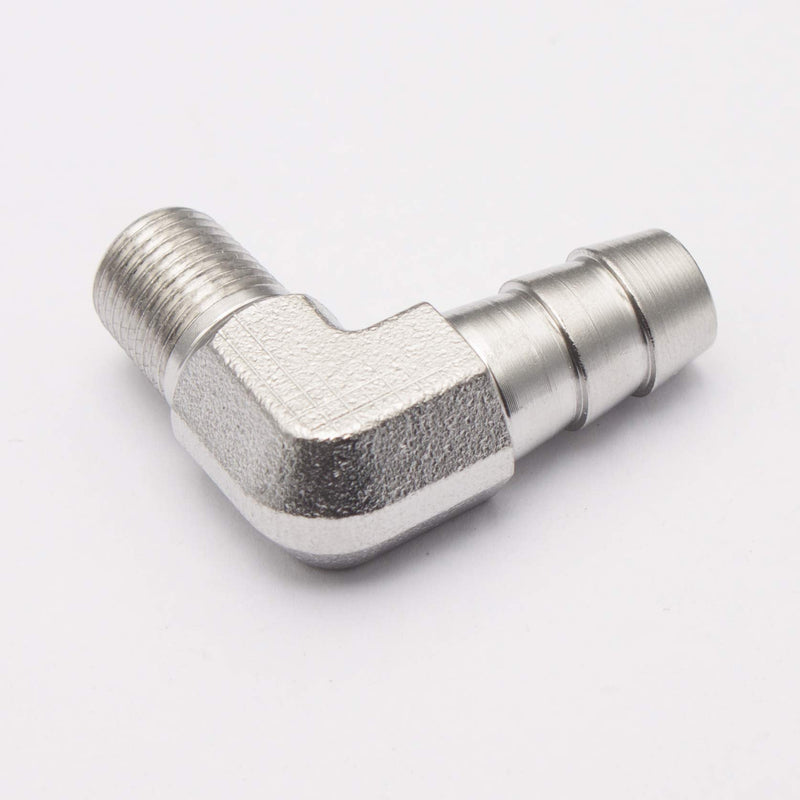 [Australia - AusPower] - LTWFITTING 90 Degree Elbow Stainless Steel 316 Barb Fitting 3/8" ID Hose x 1/8" Male NPT Air Gas (Pack of 5) 