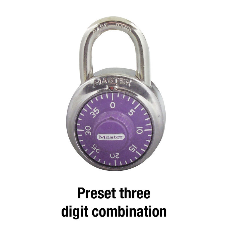 [Australia - AusPower] - Master Lock 1514D Combination Padlock, 1-7/8 in. Wide with 3/4 in. Long Shackle, Purple Dial, 1.875" 