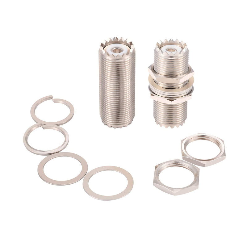 [Australia - AusPower] - XRDS-RF 2pcs PL-259 Bulkhead Connector 50Ω Impendence UHF Female to UHF Female Adapter SO239 Nut Bulkhead Panel Mount CB Radio Adapter 