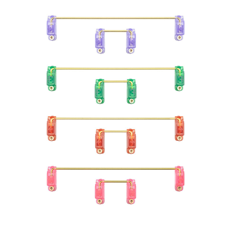 [Australia - AusPower] - Gold-Plated PCB Screw-in Stabilizers， 2u 6.25u 7u，Keyboard Stabilizers ，with Nylon Washers （Golden Wire+Red 60/87 Keyboard） Golden wire+ Red 60/87 Set 