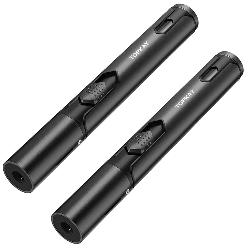 [Australia - AusPower] - Torch Lighters, 2 Pack, Butane Lighters, Adjustable Jet Flame Torch Lighters, Windproof Butane Refillable Gas Torch Lighter Long Lighter for Candle, Grill, BBQ, Fireworks(Butane Not Included) (Black) 