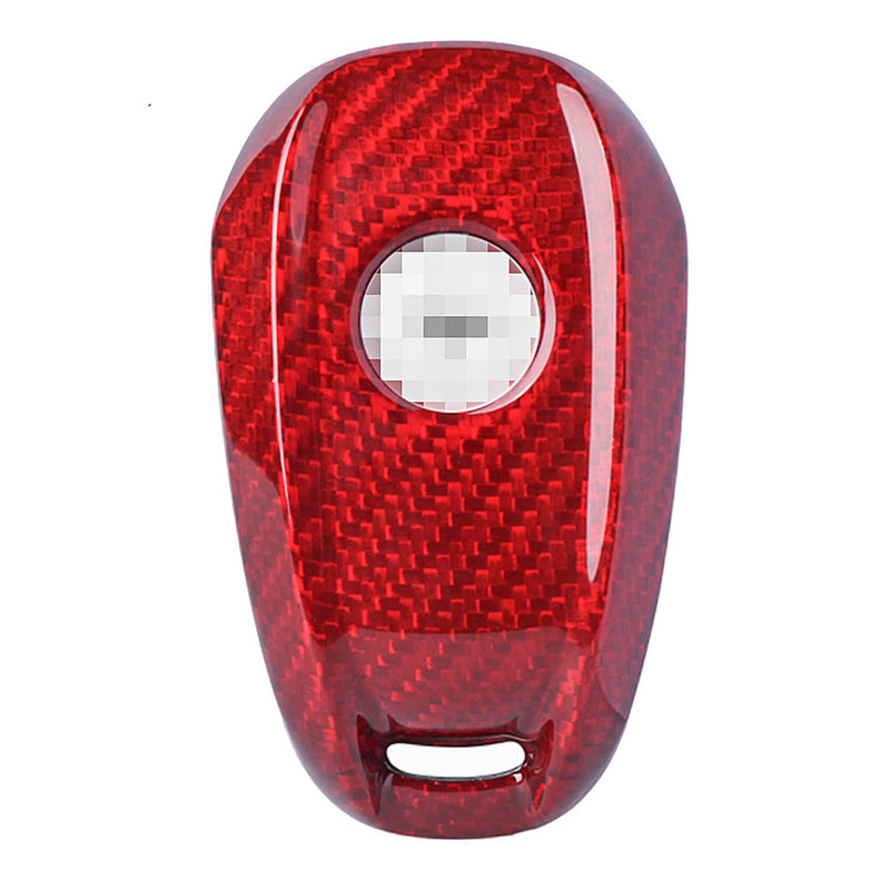 [Australia - AusPower] - M.JVisun Genuine Carbon Fiber Key Fob Cover for 2017-2022 Alfa Romeo Giulia Stelvio 4C Spider Smart Car Remote Key Fob Case for Men Women - Red 