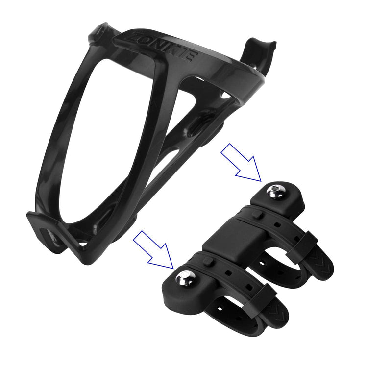 [Australia - AusPower] - ZONKIE Bicycle Bottle Cages, Plastic Bike Bottle Holder with Cage Mounting Base Black 