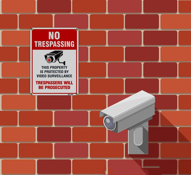 [Australia - AusPower] - Dxyizus signs No Trespassing Video Surveillance Sign Outdoor Matel Aluminum 10x14 Inch UV Ink Printed for House and Business (2-Pack) 2-Pack 