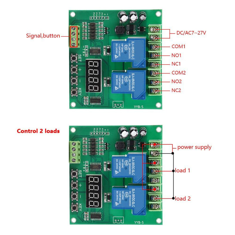 [Australia - AusPower] - YYB-5 12v 24v Forward/Reverse Motor Control Board Two Relay Timing Cycle Module 