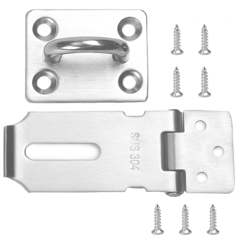 [Australia - AusPower] - Safety Door Hasp Padlock Latch Lock,SUS 304 Polished Brushed Surface,Hasp Lock Latch(3"/80cm) Thicken HaspLock Suitable for Doors,Sheds,Closets,Lockers(3"Hasp-Silver) 3"(Hasp Silver) 