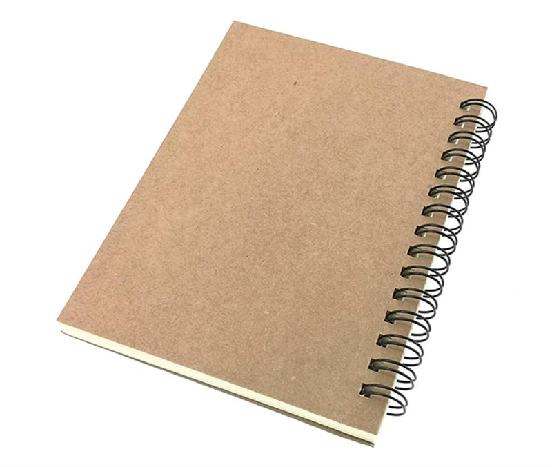 [Australia - AusPower] - ALIMITOPIA Spiral Notebook Joural,Wirebound Sketch Book NotePad Diary Memo Planner,A6 Size & 60 sheets(4pcs,Gridding Pages) Kraft Cover Gridding Pages 